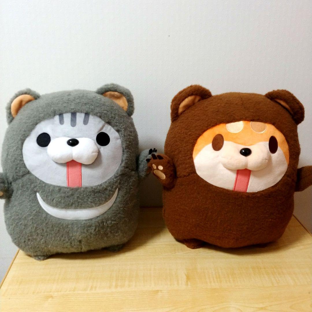 Amazon.co.jp: ボンレス犬とボンレス猫 ふわもこくまBIGぬいぐるみ 全2